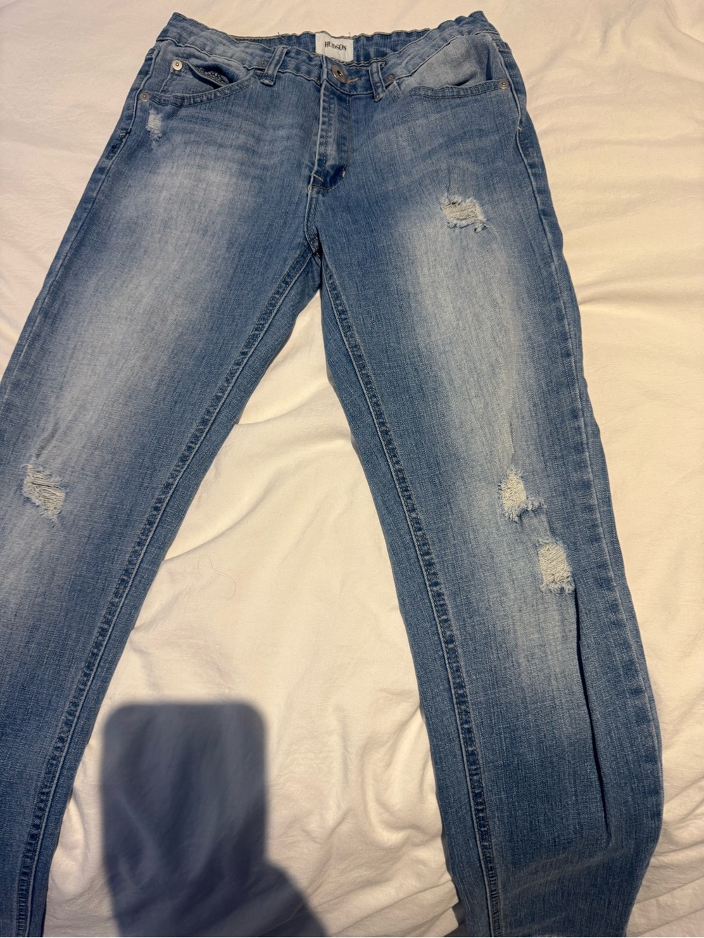Hudson Jeans Light Blue Distressed Skinny Jeans
